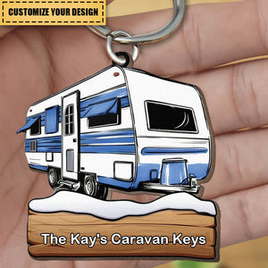 Keys To The Camper Camping Lovers Rv Caravan - Personalized Keychain
