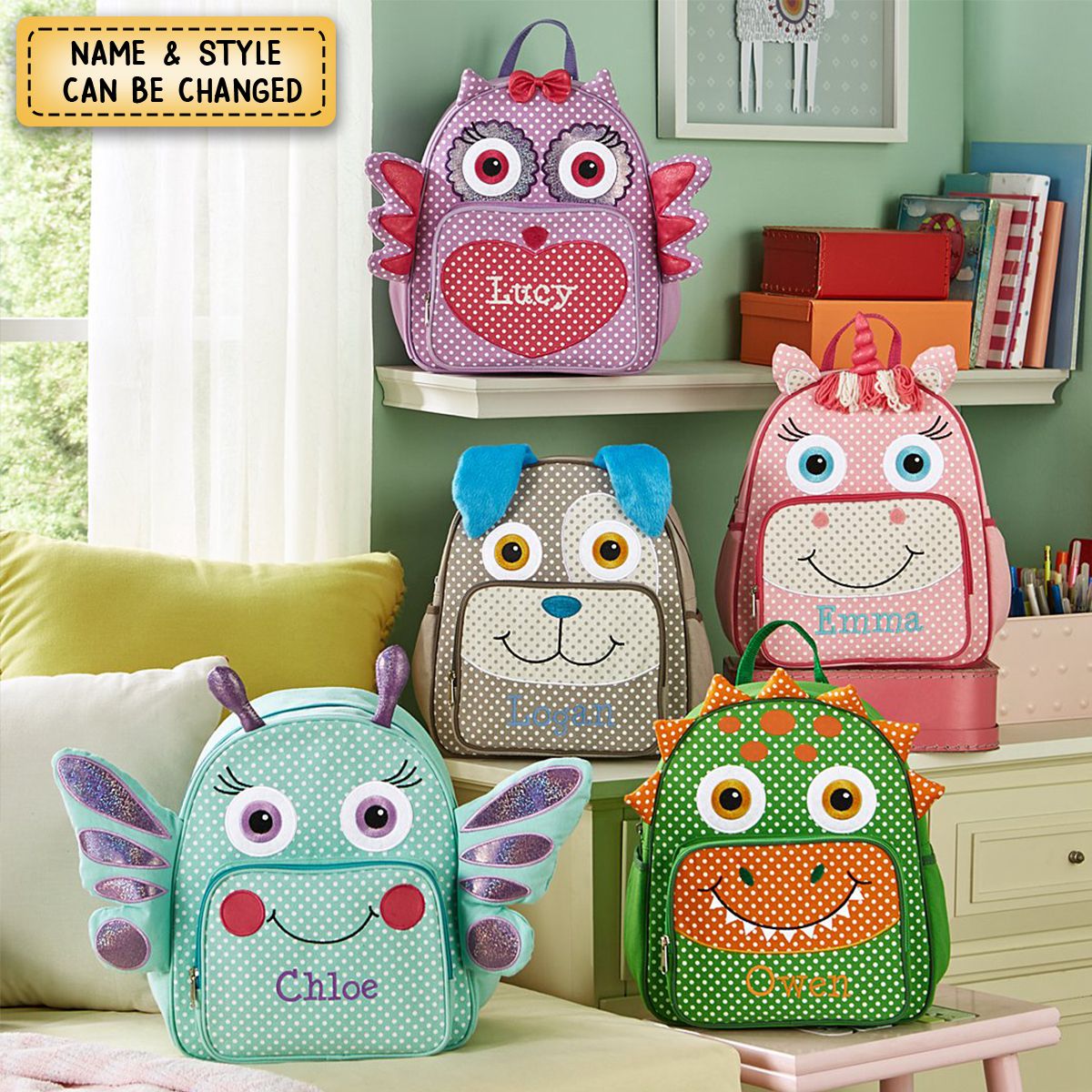 Custom Kid Name Embroidery Personalized Little Critter Backpacks