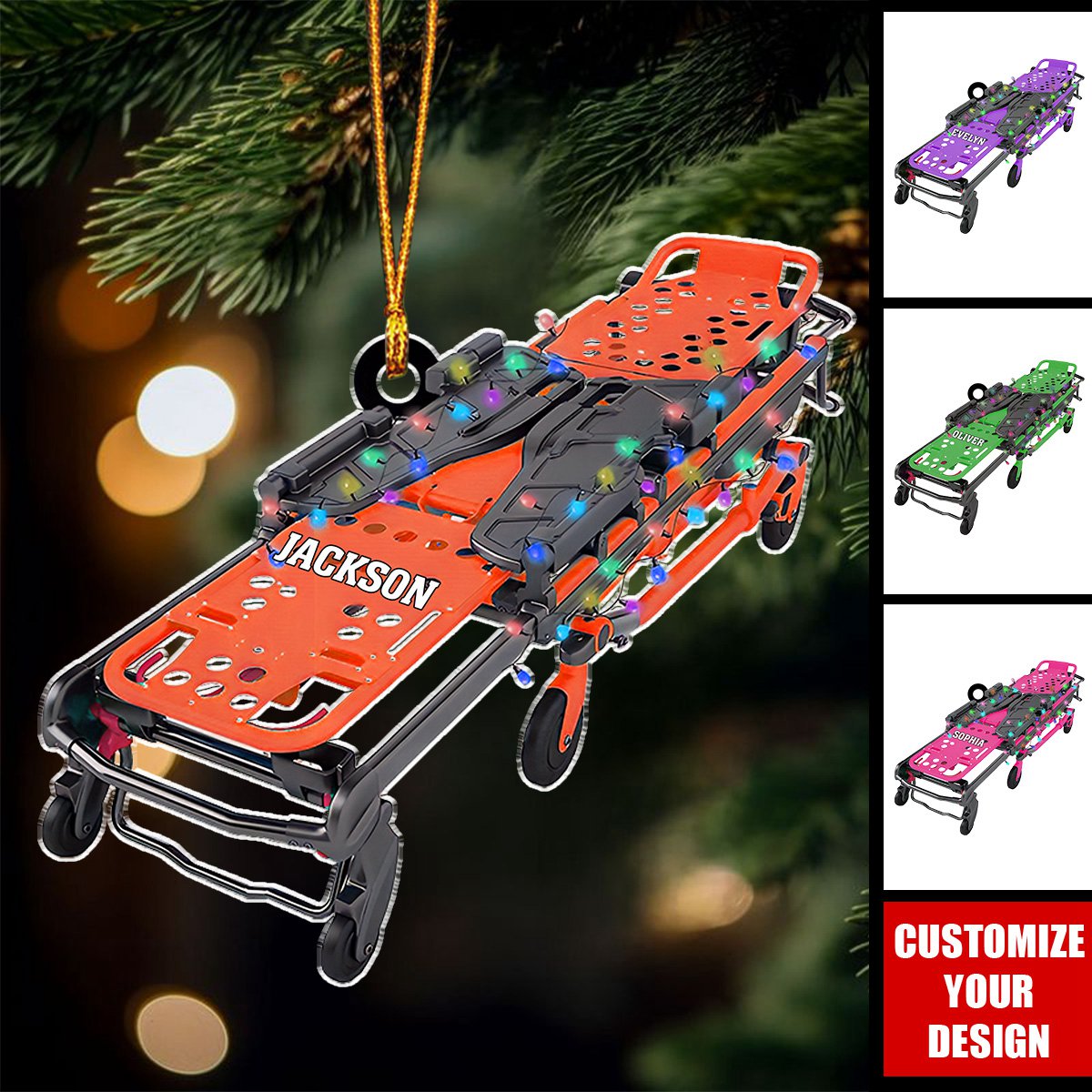 Personalized EMS EMT Paramedic Christmas Ornament, Gift for Doctor Surgery Medical