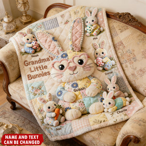 Easter Mom And Bunnies - Personalized Blanket, Gifts For Mom