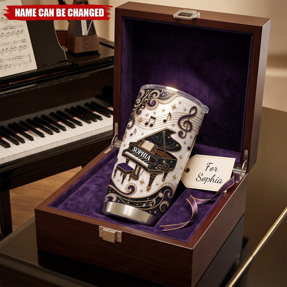 Music Is The Language - Personalized Tumbler, Gift For Pianists and Music Lovers