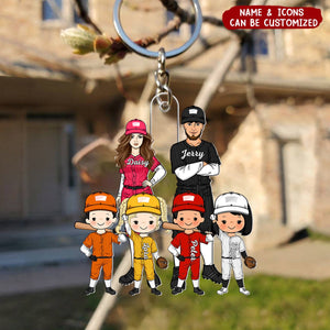 Baseball Family Personalized Acrylic Keychain