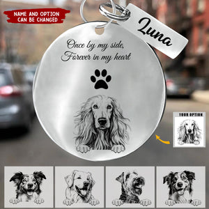 Custom Pet Dog Memorial Stainless Steel Keychain - Personalized In Loving Memory Of Keyring - You Paws Prints Are Forever In My Heart