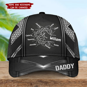 Papa Daddy Kids Hands To Hands Personalized Cap