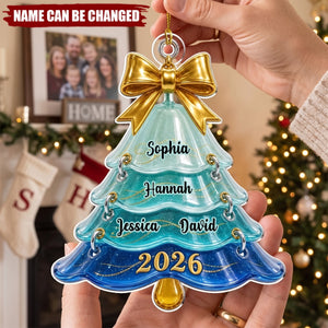 Family Christmas Tree - Personalized Acrylic Custom Shape Ornament