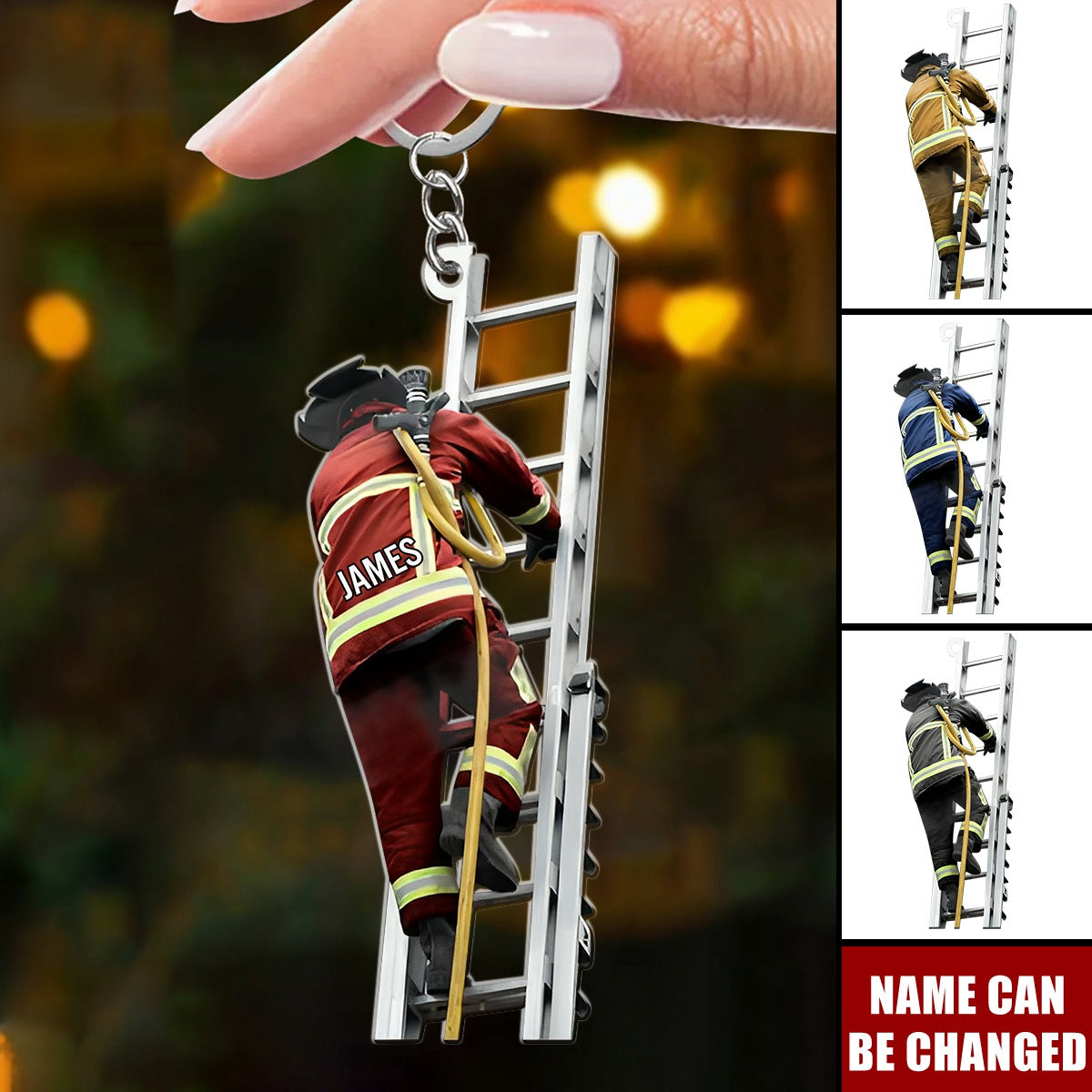 Firefighter Keychain Personalized Acrylic Keepsake For Firefighters