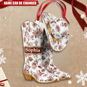Personalized Gifts For Christmas, Cowboy Cowgirl Toile Custom Shaped Acrylic Ornament