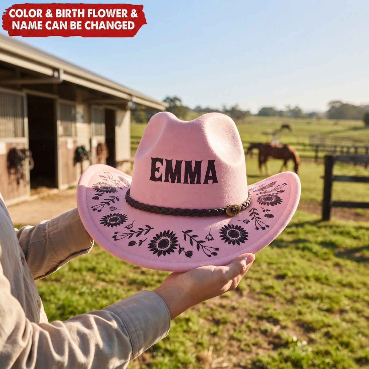 Western Cowboy Custom Pattern And Name - Personalized Cowboy Hat