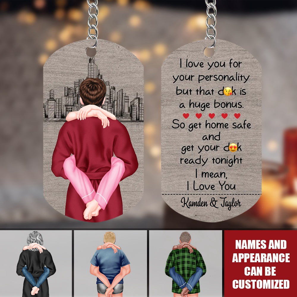 I Love You For Your Personality - Personalized Stainless Steel  Keychain, Valentine's Day Gift Idea For Couple