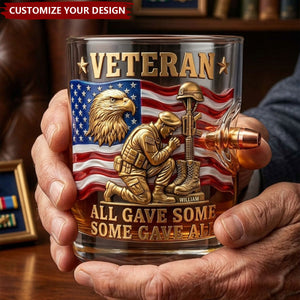Honor Veteran Bullet Glass - Personalized Gifts For Veterans