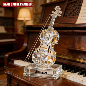 Personalized Violin Music 3D Crystal Effect Acrylic Plaque, Gift For Musician