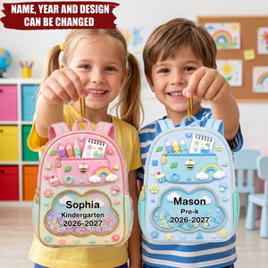 Kids School Backpack - Personalized Acrylic Custom Shape Ornament