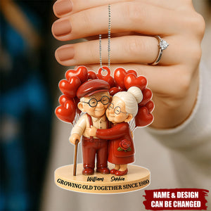 Growing Old Together - Personalized Car Acrylic Hanging Ornament