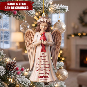 In Angels' Arms You Were Carried Away Memorial Ornament, Cardinal Sympathy Gift