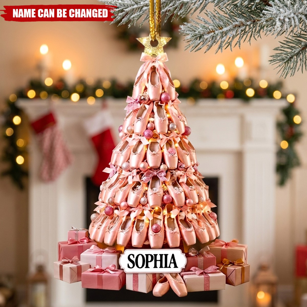 Ballet Shoe 2D Christmas Tree - Personalized Ornament