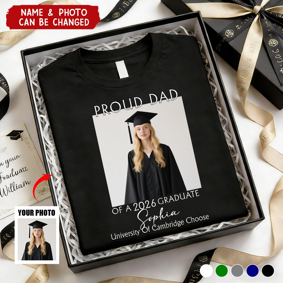 Custom Photo Proud Family Of A 2026 Graduation - Personalized T Shirt