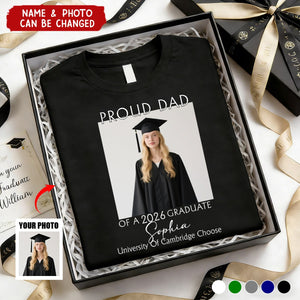 Custom Photo Proud Family Of A 2026 Graduation - Personalized T Shirt