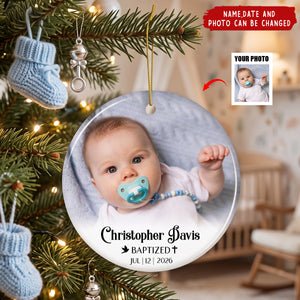 Baby Baptism - Personalized Ceramic Ornament