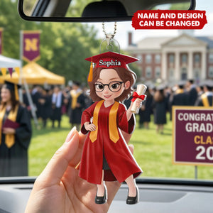Welcome To A Bright Future - Personalized Acrylic Car Hanger, Gift For Graduation
