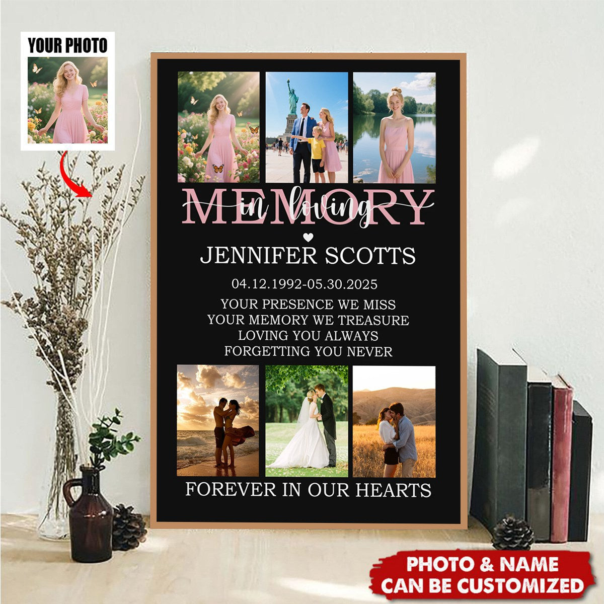 Loving You Always Forgetting You Never - Personalized Poster, Memorial Gift, Sympathy Gift