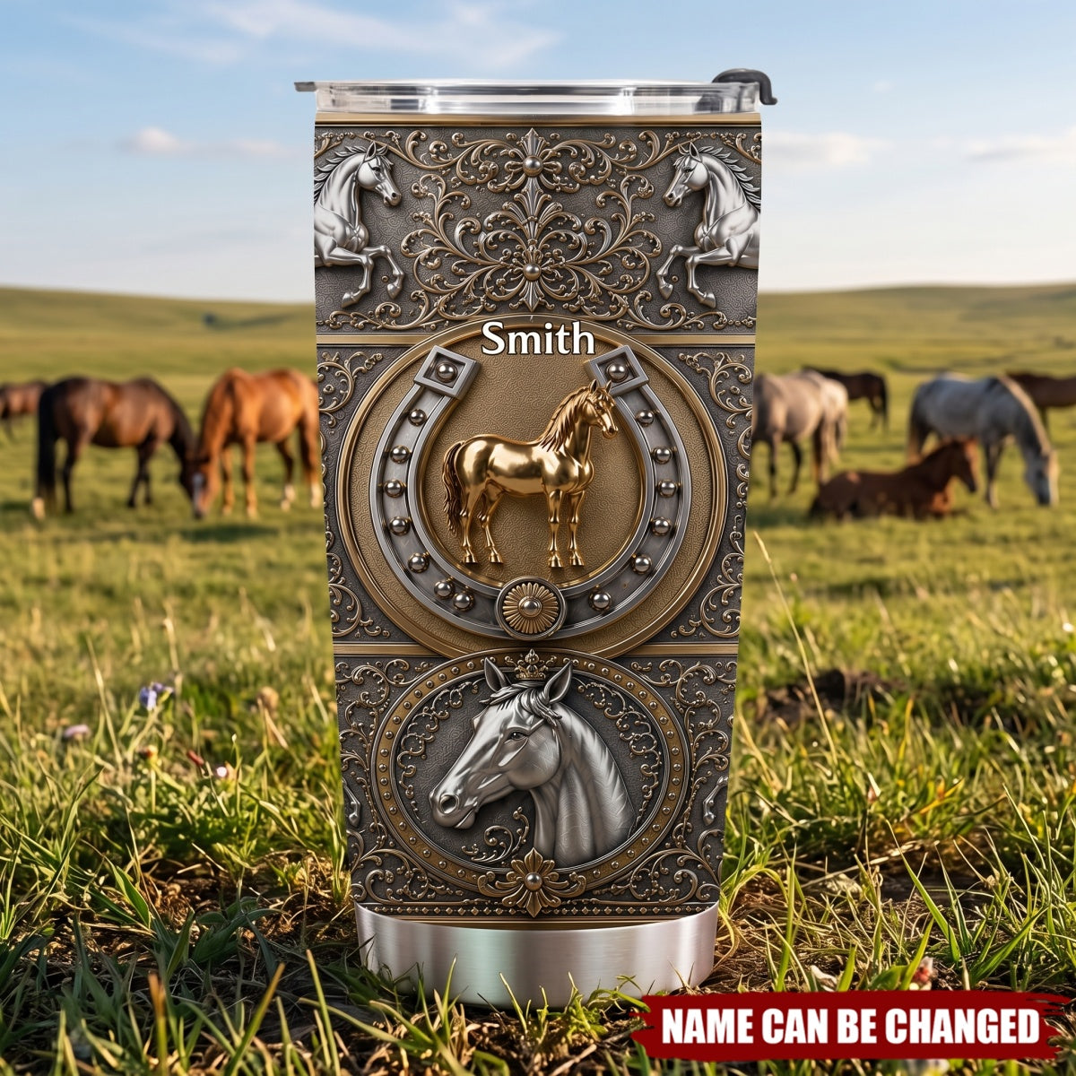 Noble Spirit Heart of Gold Horse - Personalized Tumbler