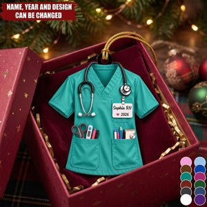 Nurse Scrubs – Personalized Acrylic Custom Shape Ornament