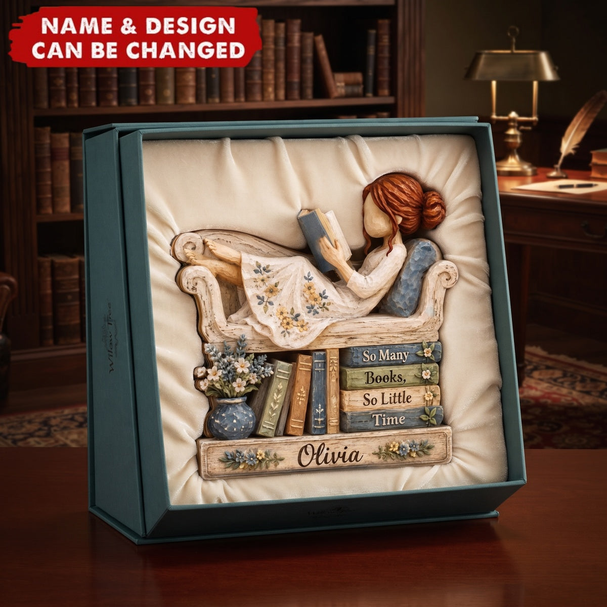 So Many Books So Little Time - Personalized Customized 3-layered Wooden Plaque