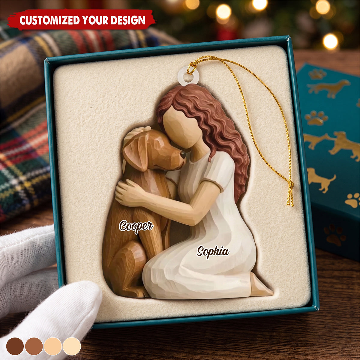 Custom Wood Ornament - Personalized Pet Christmas Memorial Sympathy Gifts For Dogs