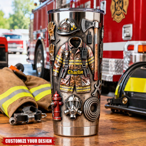 Custom Fire Rescue Gift - Personalized Firefighter Tumbler