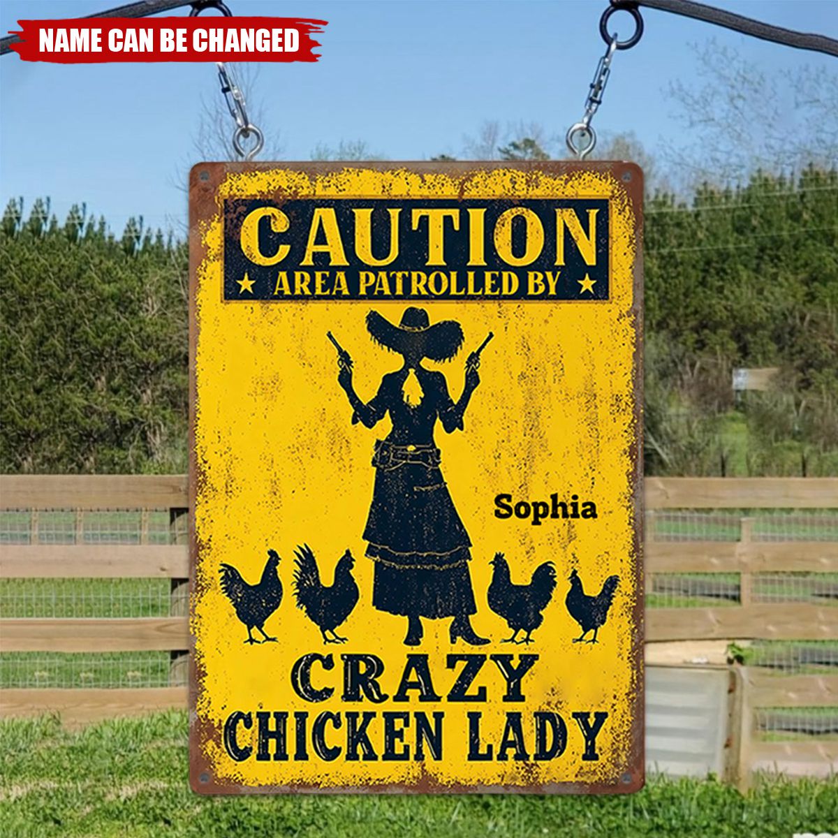 Crazy Chicken Lady - Personalized Chicken Rectangle Metal Sign