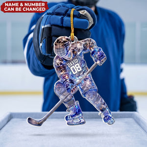 Ice Hockey Player – Personalized Acrylic Custom Shape Ornament