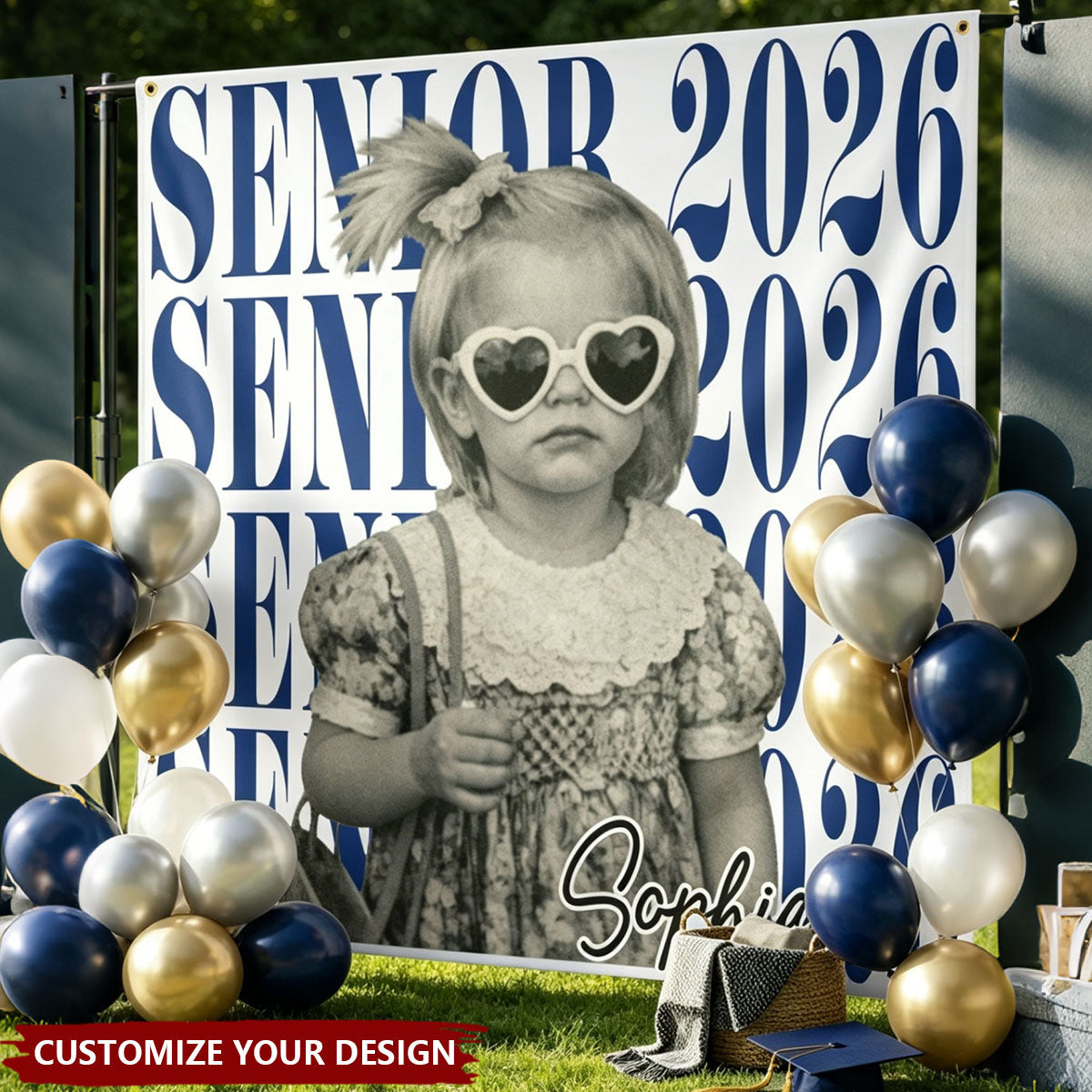 Senior Custom Vintage Photo - Personalized Backdrop
