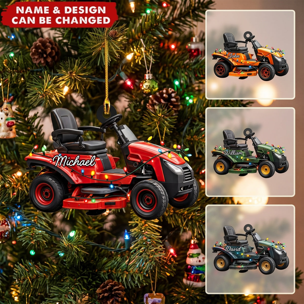 Lawn Mowers - Personalized Acrylic Ornament