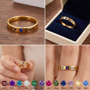 Always in Our Hearts - Personalized Birthstone Ring