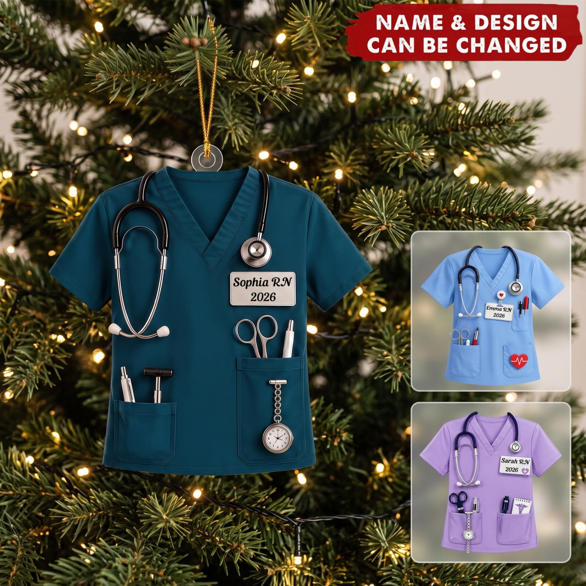 Nurse Scrubs – Personalized Acrylic Keychain