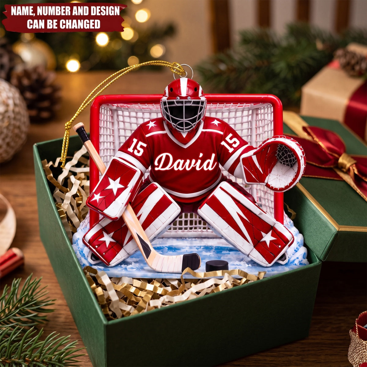 Hockey Goalie – Personalized Acrylic Custom Shape Ornament