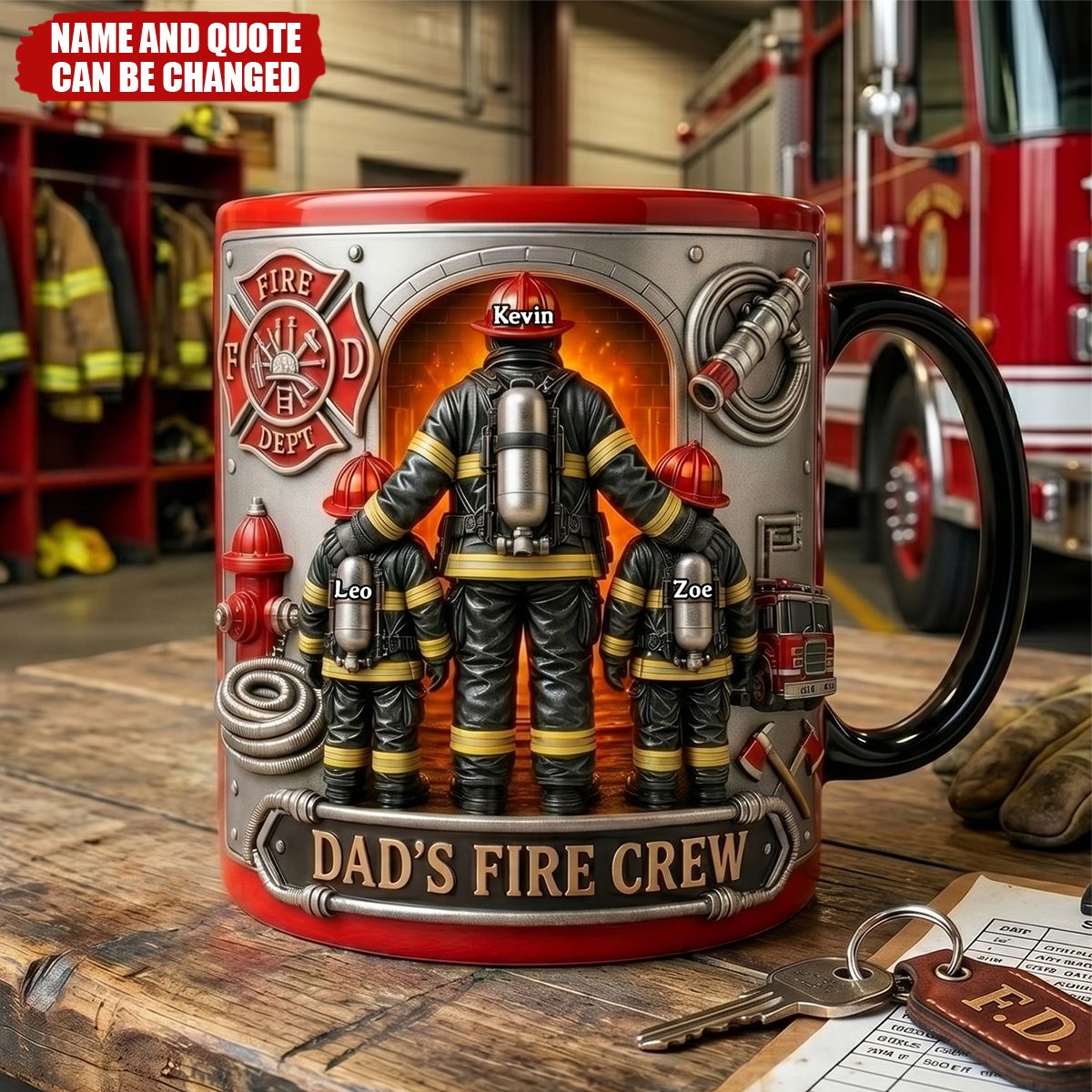 Firefighter Dad - Personalized Custom Coffee Mug, Gift for Dad