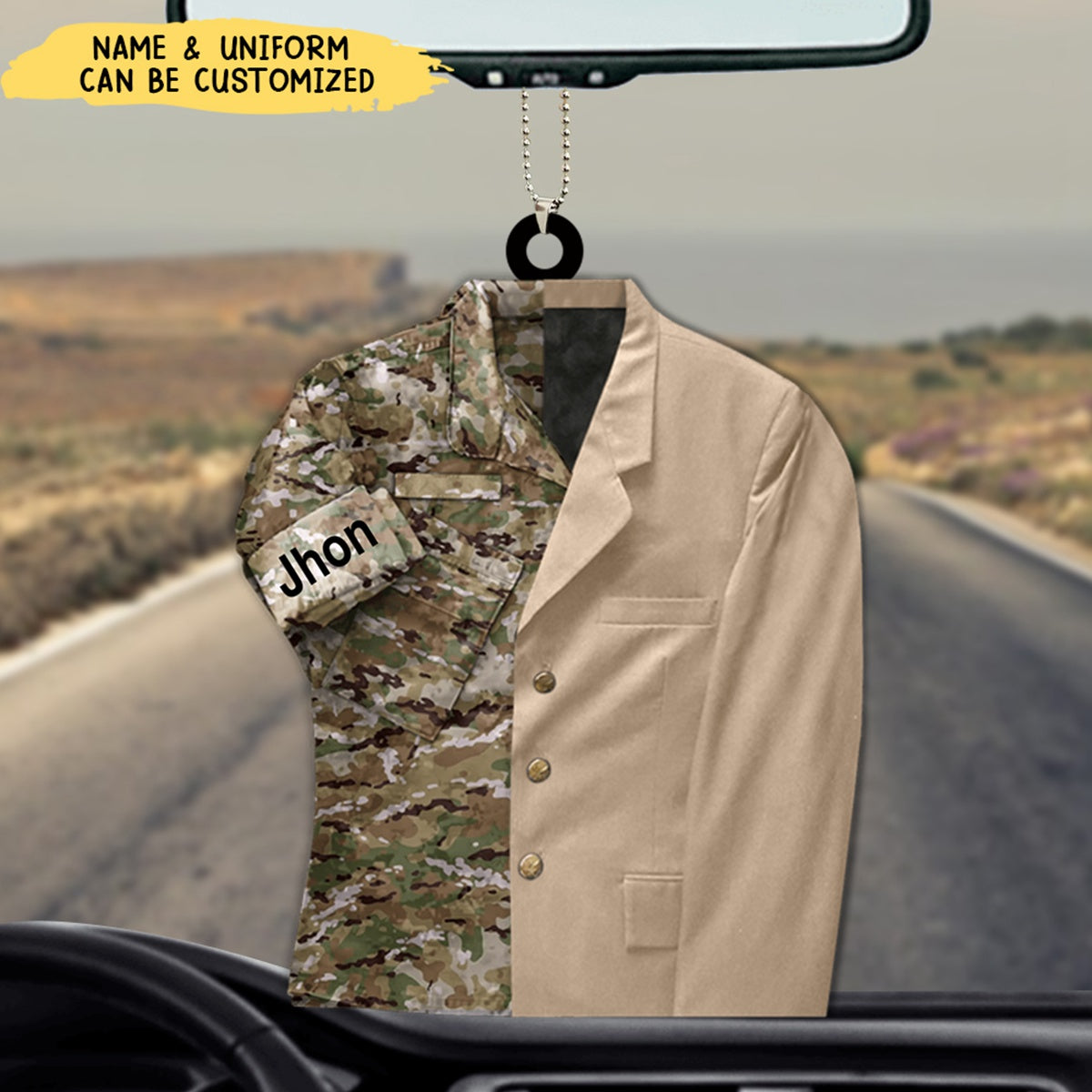 Military Camouflage and Dress Blues Uniform Personalized Acrylic Ornament For Military Veteran