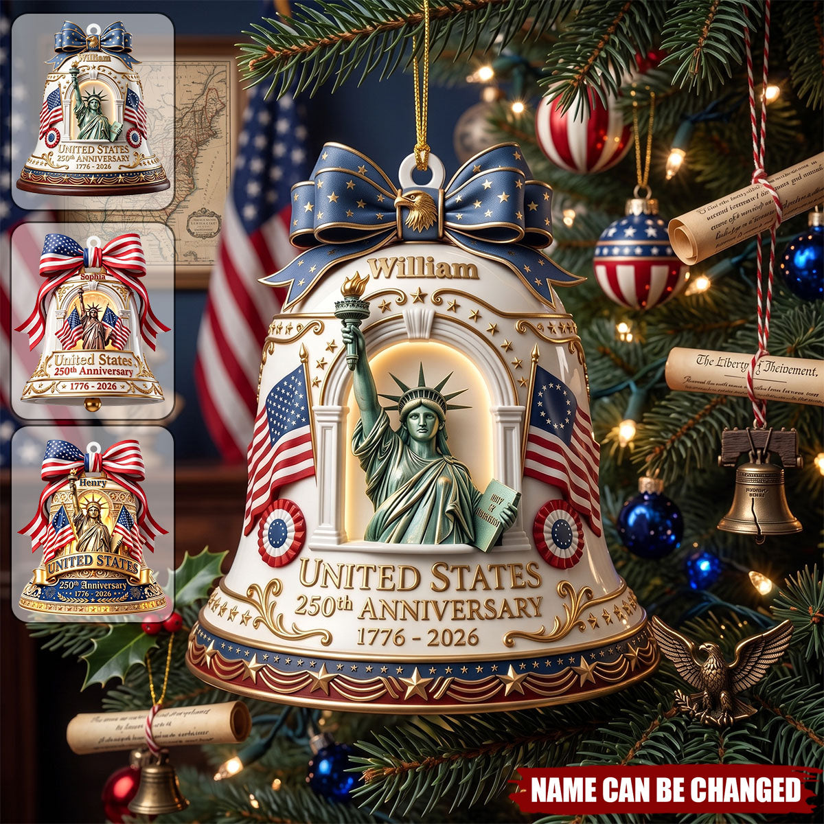 250th Anniversary of Americana Ornament, Independence Day Gift