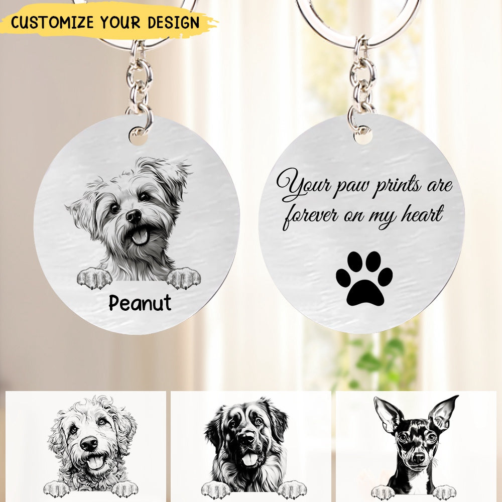Custom Stainless Steel Pet Keychain - Memorial Gift for Dog Lover