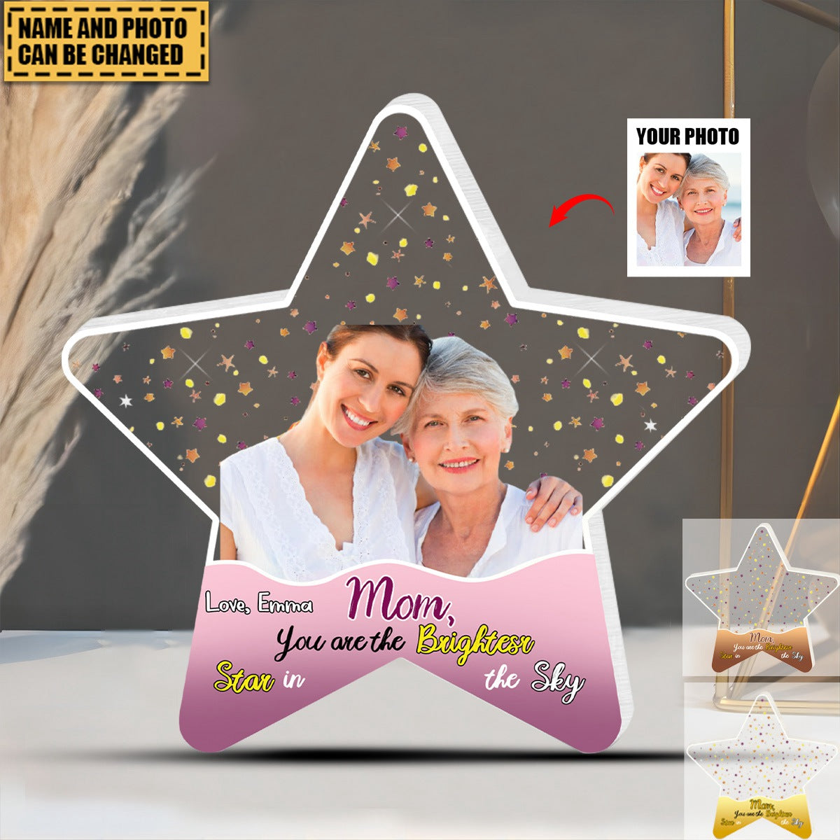 Custom Photo Gifts For Mom Plaque You Are The Brightest Star In The Sky