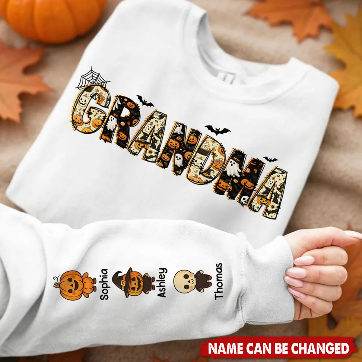Personalized Halloween Mama Grandma Sweatshirt, Spooky Gift for Mom Grandma