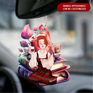 A Sitting Girl, Read Book Lover - Personalized Acrylic Ornament