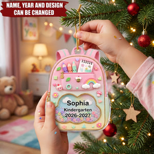 Kids School Backpack - Personalized Acrylic Custom Shape Ornament