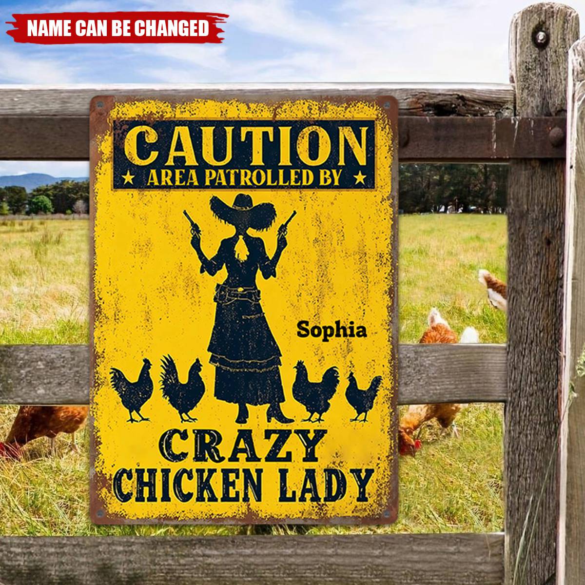 Crazy Chicken Lady - Personalized Chicken Rectangle Metal Sign