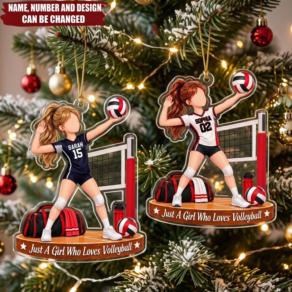 Just A Girl Who Loves Volleyball – Personalized Acrylic Custom Shape Ornament
