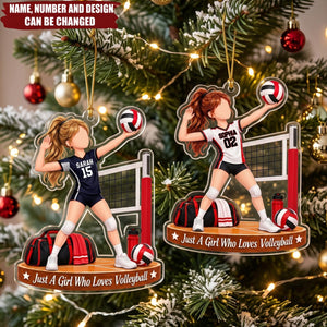 Just A Girl Who Loves Volleyball – Personalized Acrylic Custom Shape Ornament