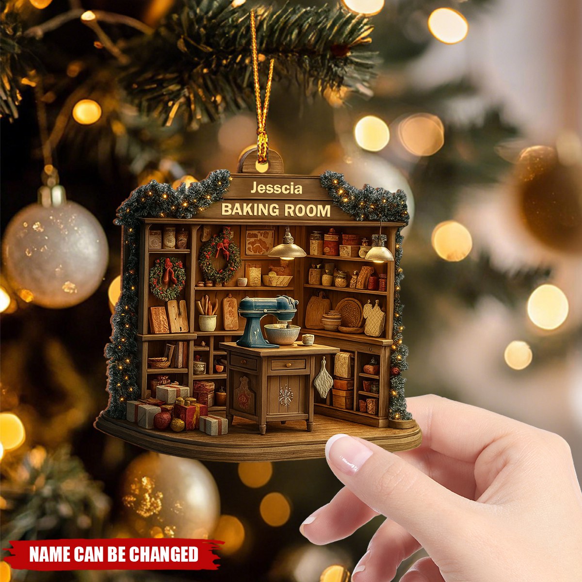 A Warm And Inviting Baking Room, Custom Wood Ornament