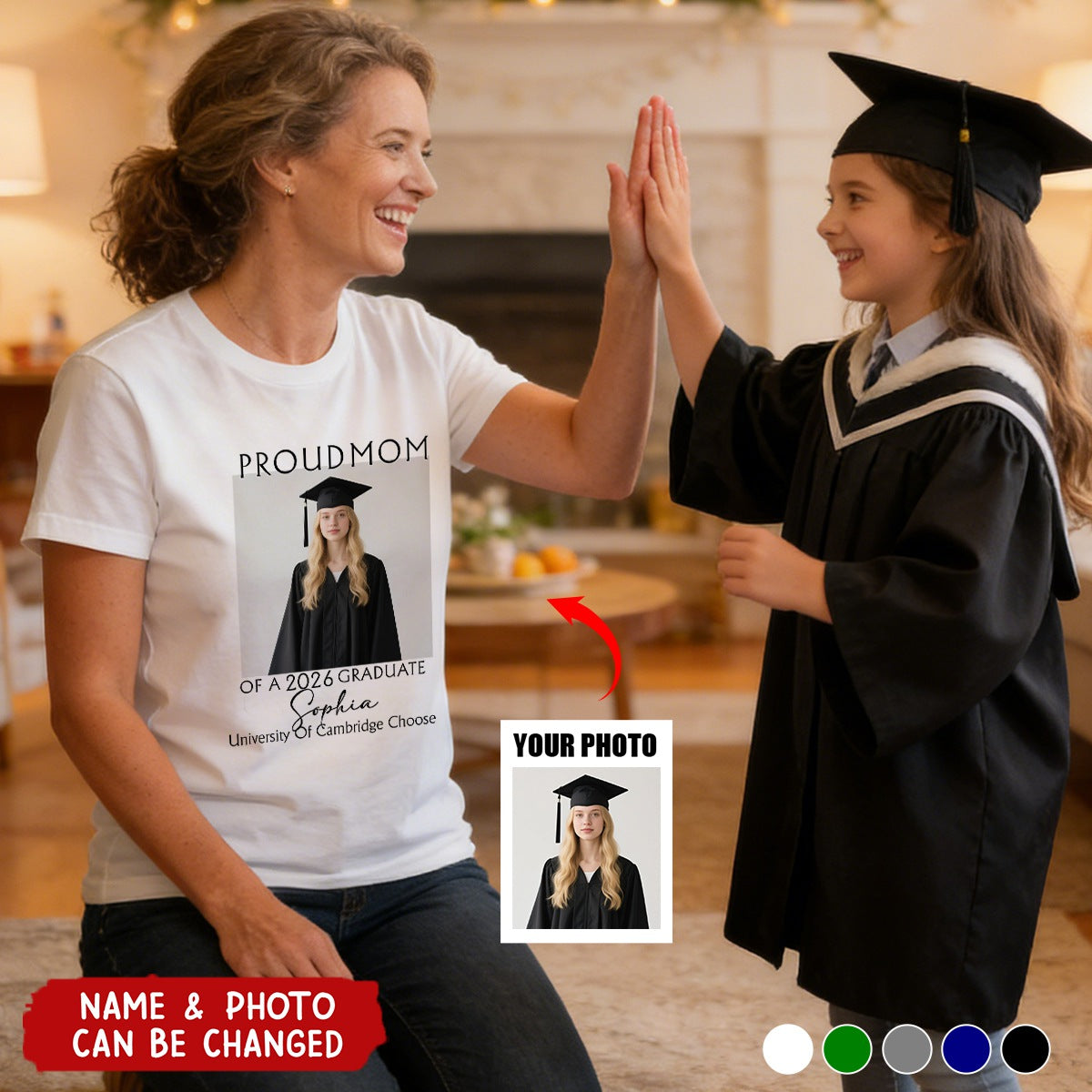 Custom Photo Proud Family Of A 2026 Graduation - Personalized T Shirt