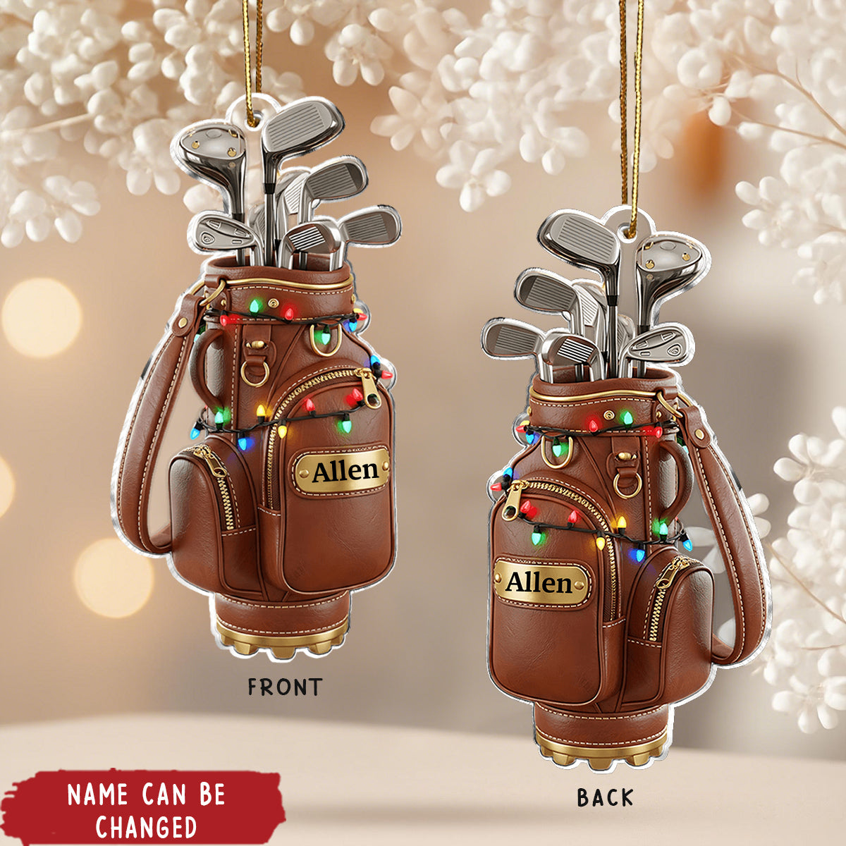 Merry Christmas - Personalized Golf Ornament